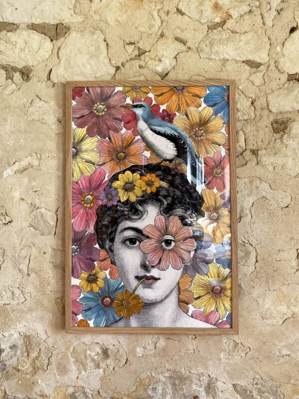 Oeuvre - Femme à fleurs - 42x62cm