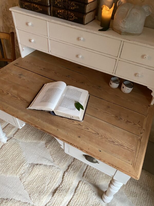 Bureau patiné blanc – Image 10