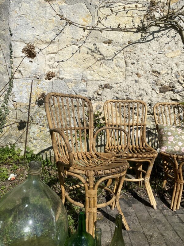 Lot de 4 chaises en rotin – Image 14