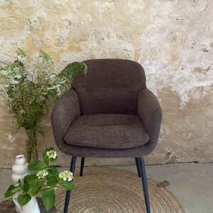 Fauteuil en velours - MARRON