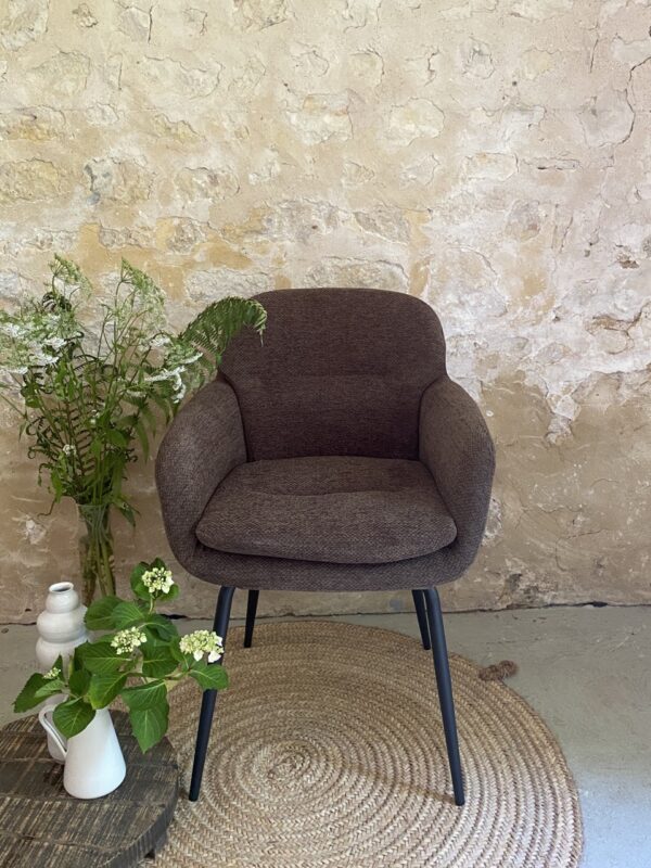 Fauteuil en velours - MARRON