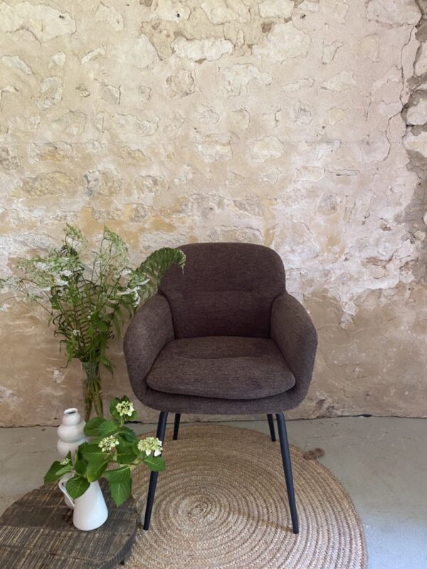 Fauteuil en velours - MARRON – Image 3