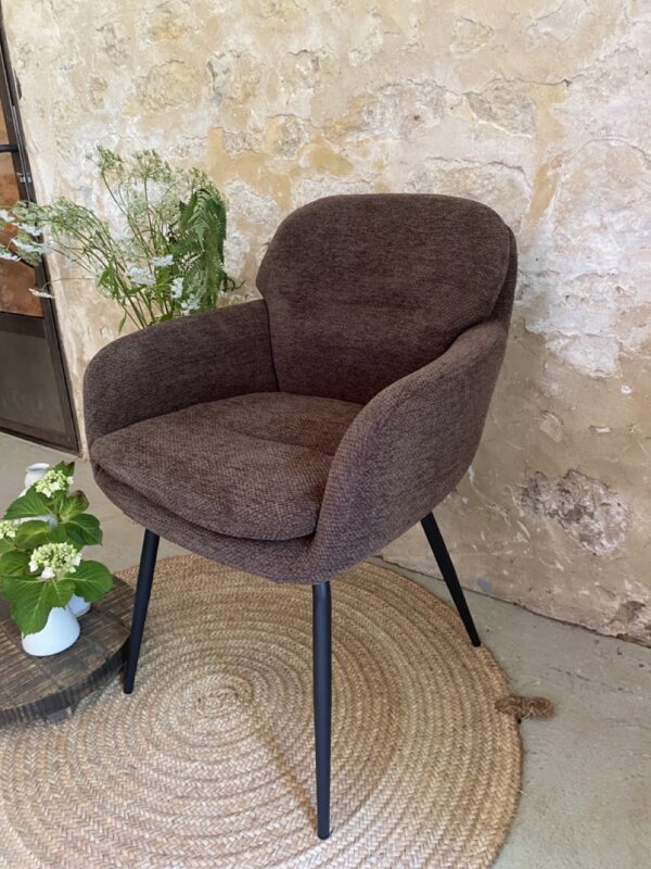 Fauteuil en velours - MARRON – Image 9