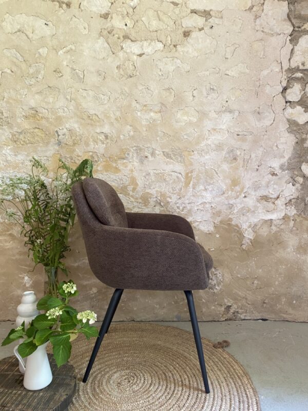 Fauteuil en velours - MARRON – Image 8