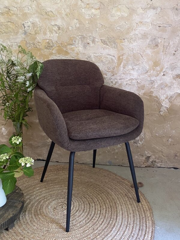 Fauteuil en velours - MARRON – Image 4