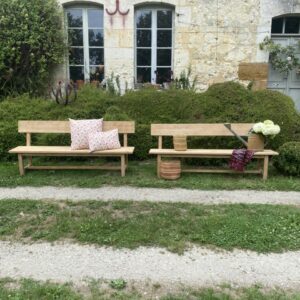 Paire de bancs dossier