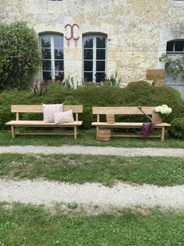 Paire de bancs dossier