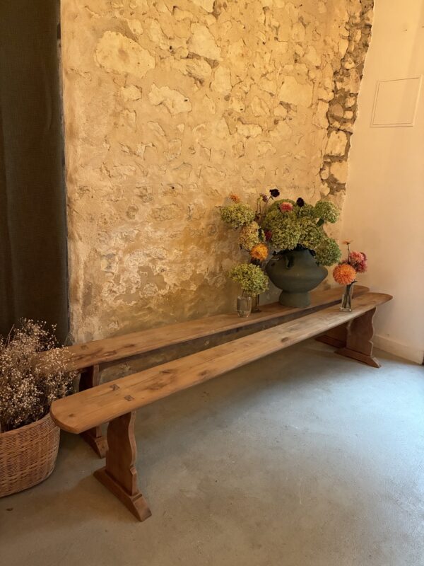 Paire de bancs en merisier – Image 2
