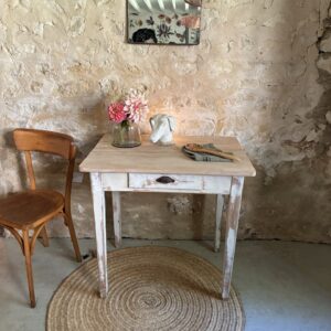 Table / bureau patiné blanc