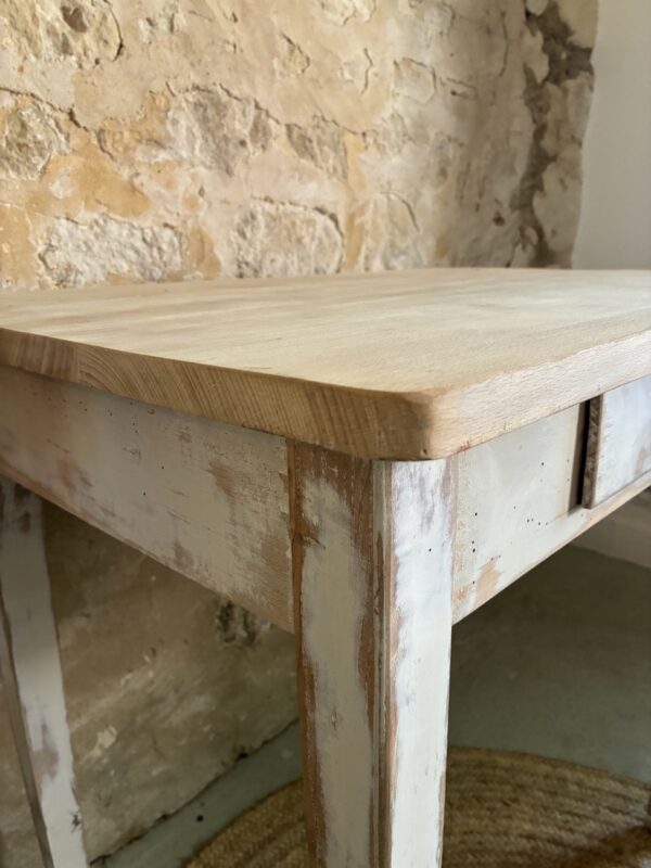 Table / bureau patiné blanc – Image 8