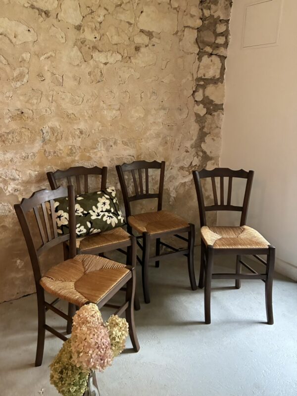 Lot de 4 chaises paillées – Image 2