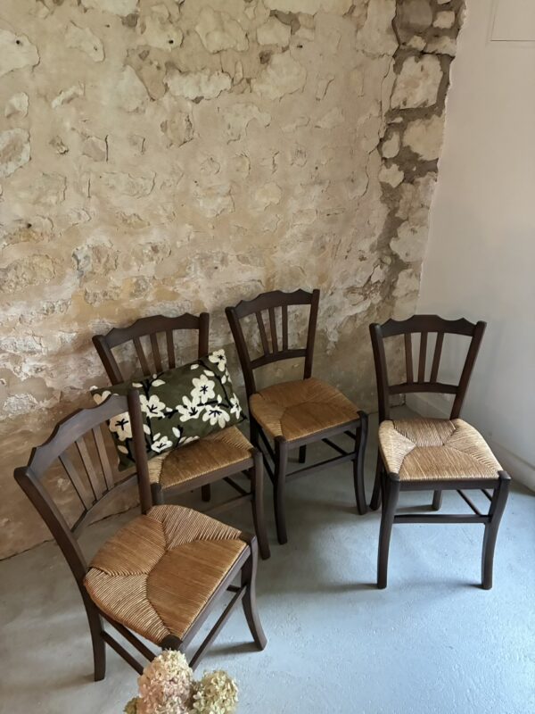 Lot de 4 chaises paillées – Image 3