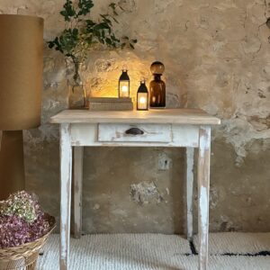 Table ou bureau patine blanche