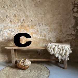 Banc bords arrondis + 2 tabourets