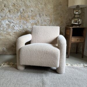 Fauteuil laine feutrée