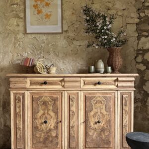 Buffet deux portes en bois brut